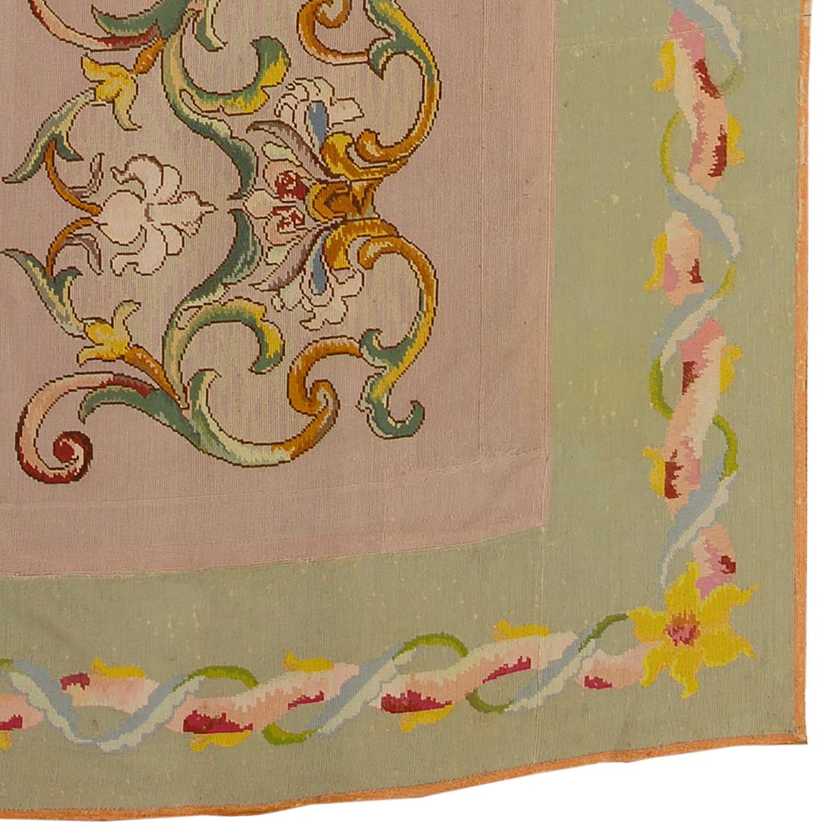 Late 19th Century French Needlepoint Rug In Good Condition For Sale In New York, NY