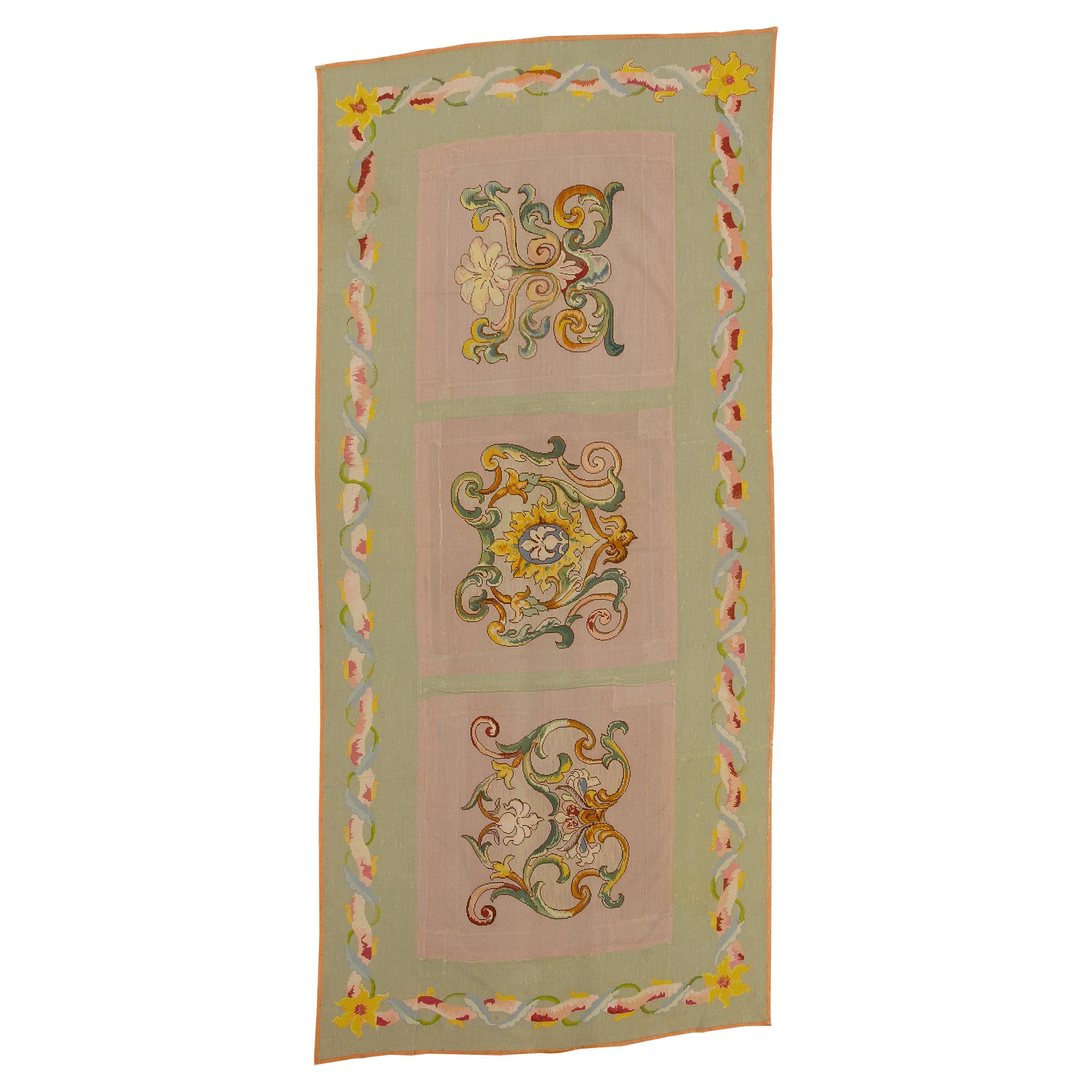 Late 19th Century French Needlepoint Rug For Sale