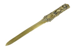 Late 19th Century French Neoclassical Bronze Letter Opener with Mercury Handle