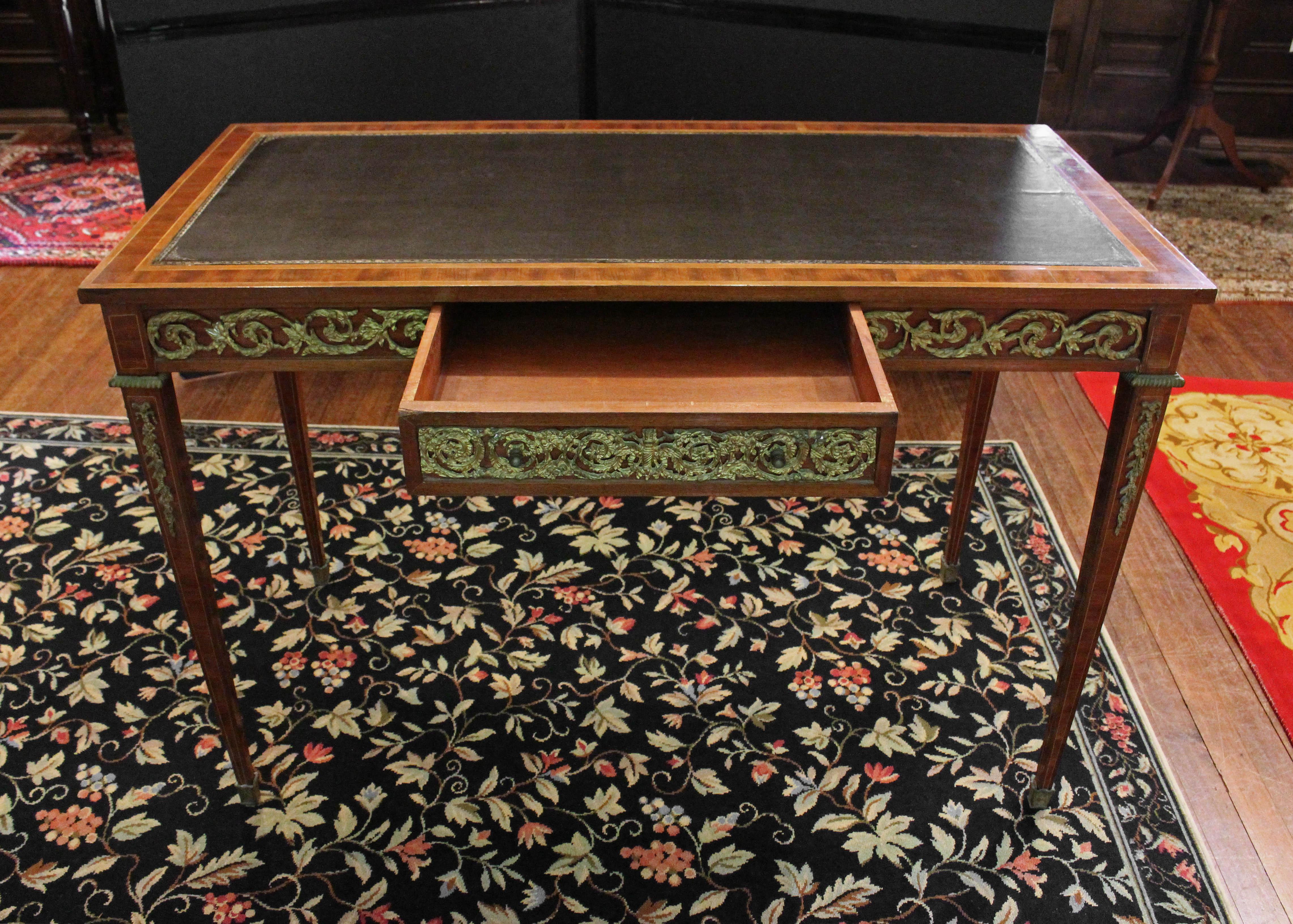 Late 19th Century French Neoclassical Bureau Plat 'Writing Table' In Good Condition In Chapel Hill, NC
