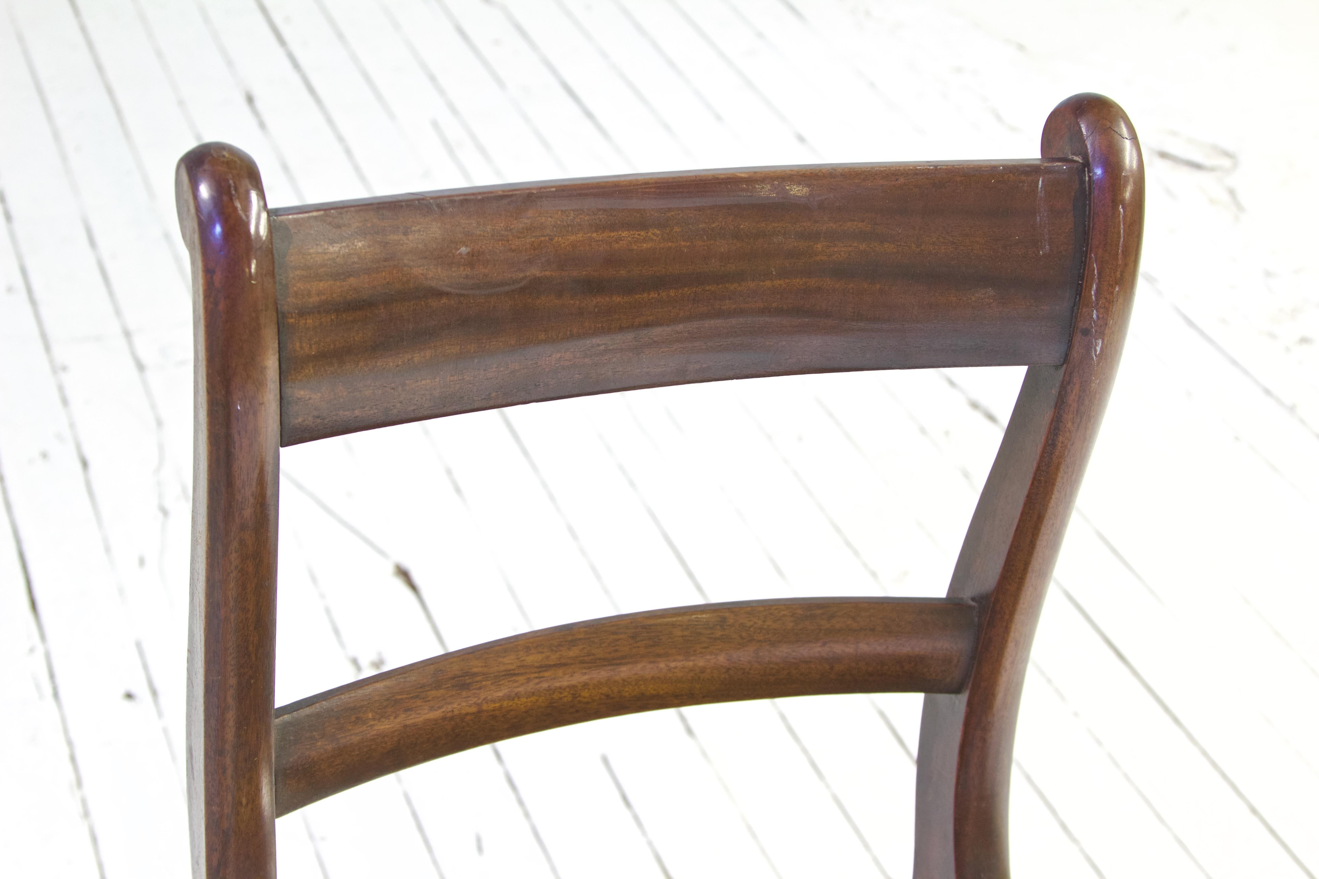 Late 19th Century French Neoclassical Desk Chair in Cuban Mahogany 4