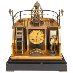 Vintage Late 19th Century French Novelty ‘Quarterdeck’ Mantel Clock by Guilmet, Paris