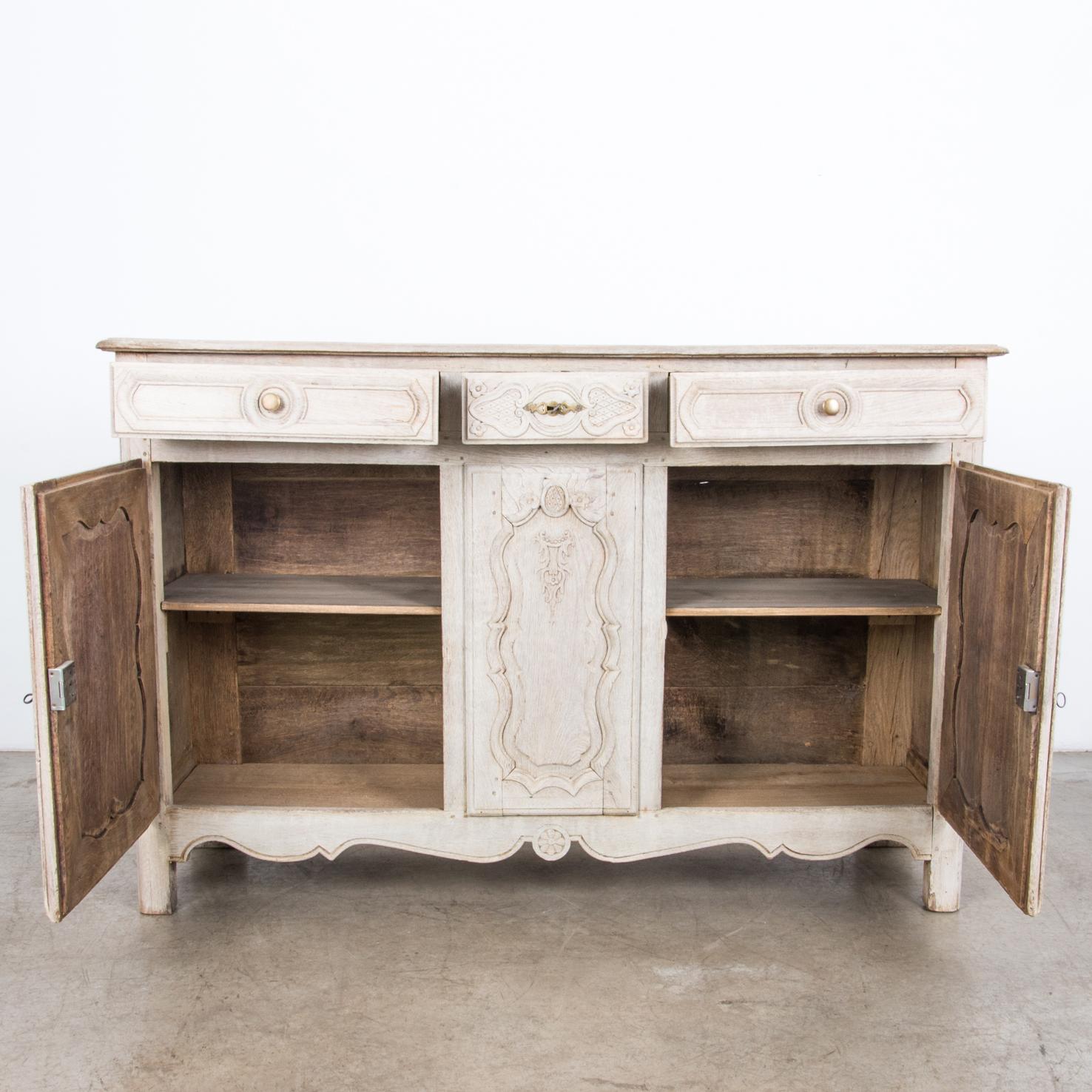 French Provincial Late 19th Century French Oak Buffet Cabinet