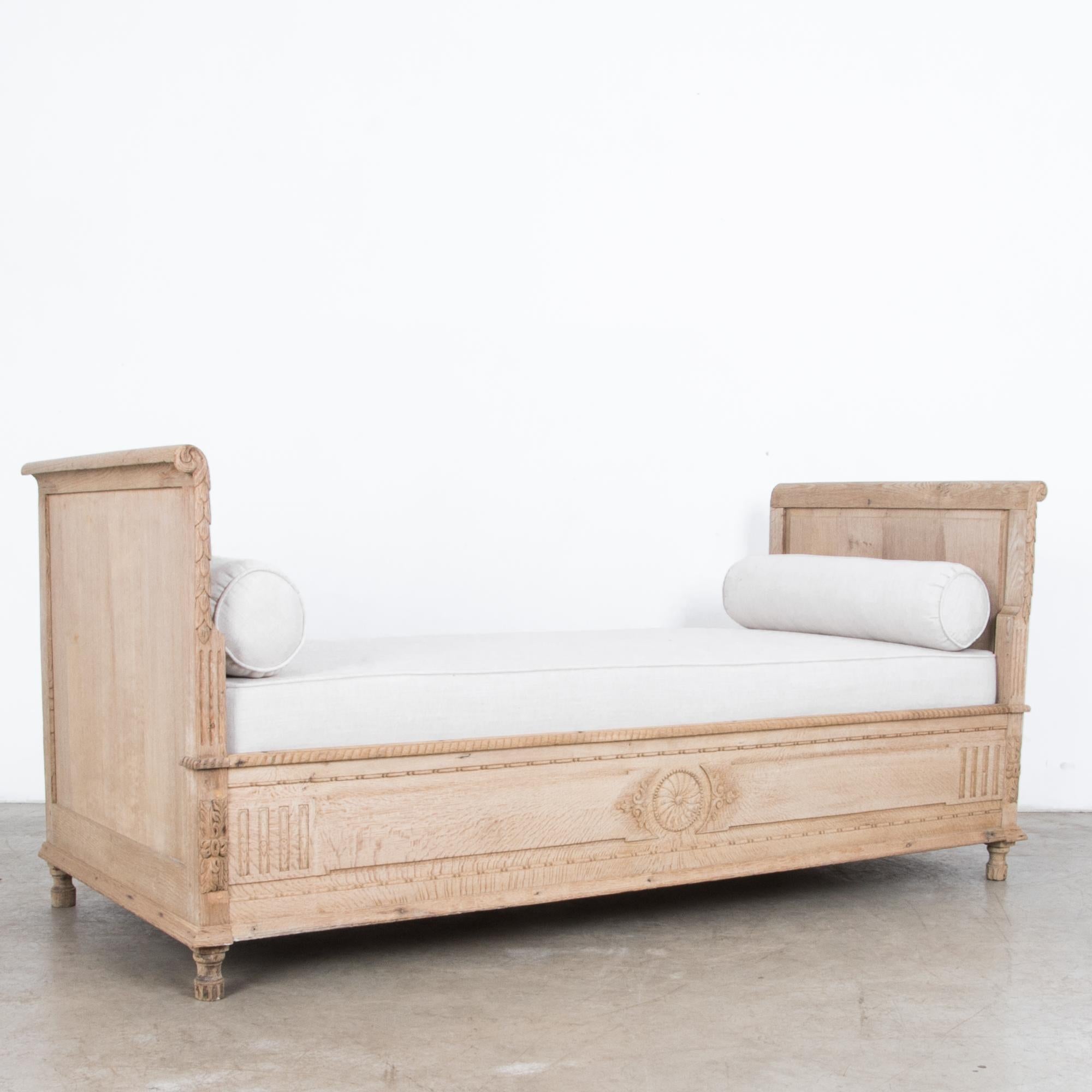 Louis XVI Late 19th Century French Oak Day Bed