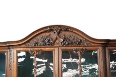 Late 19th Century French Oak Display Cabinet with Ribbon & Garland Glazing