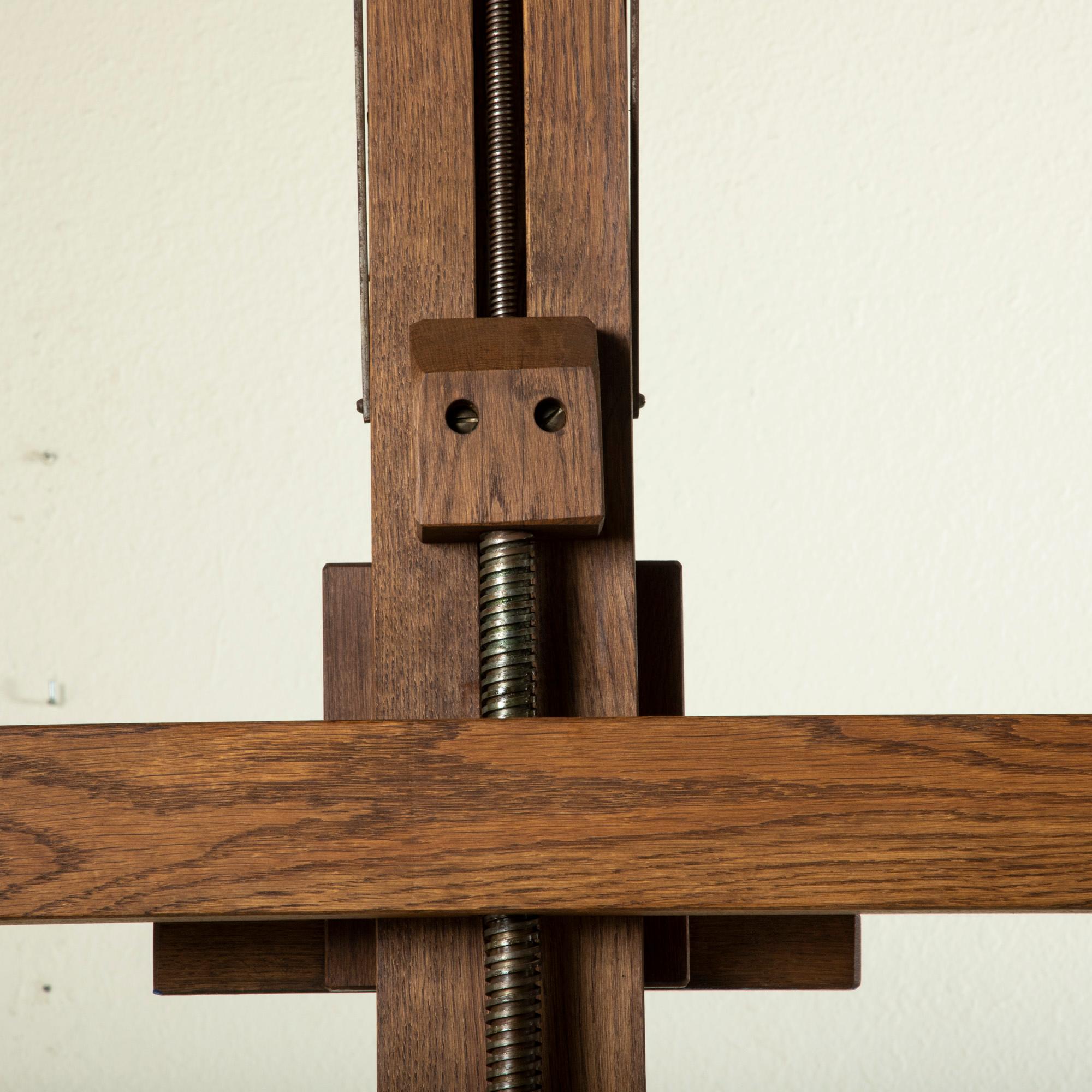 Late 19th Century French Oak Double Crank Floor Easel with Bronze Masques 6