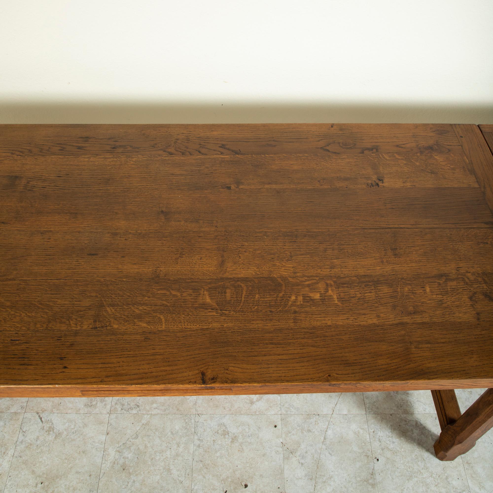 Late 19th Century French Oak Farm Table with Draw Leaves 6