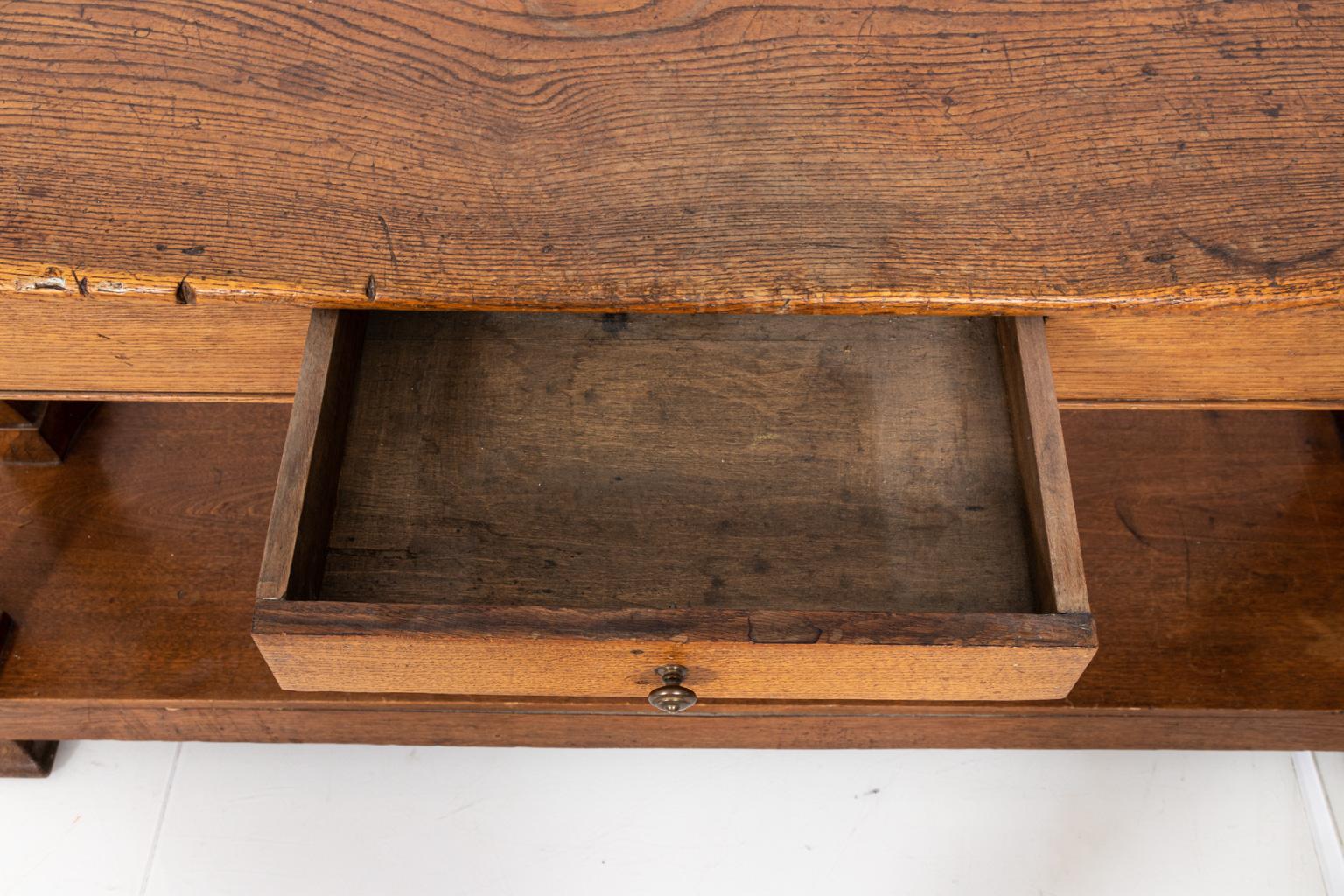 Late 19th Century French Oak Hunt Board 1