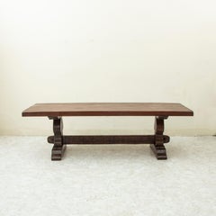 Late 19th Century French Oak Monastery Trestle Table or Dining Table