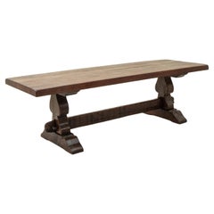 Late 19th Century French Oak Monastery Trestle Table or Dining Table
