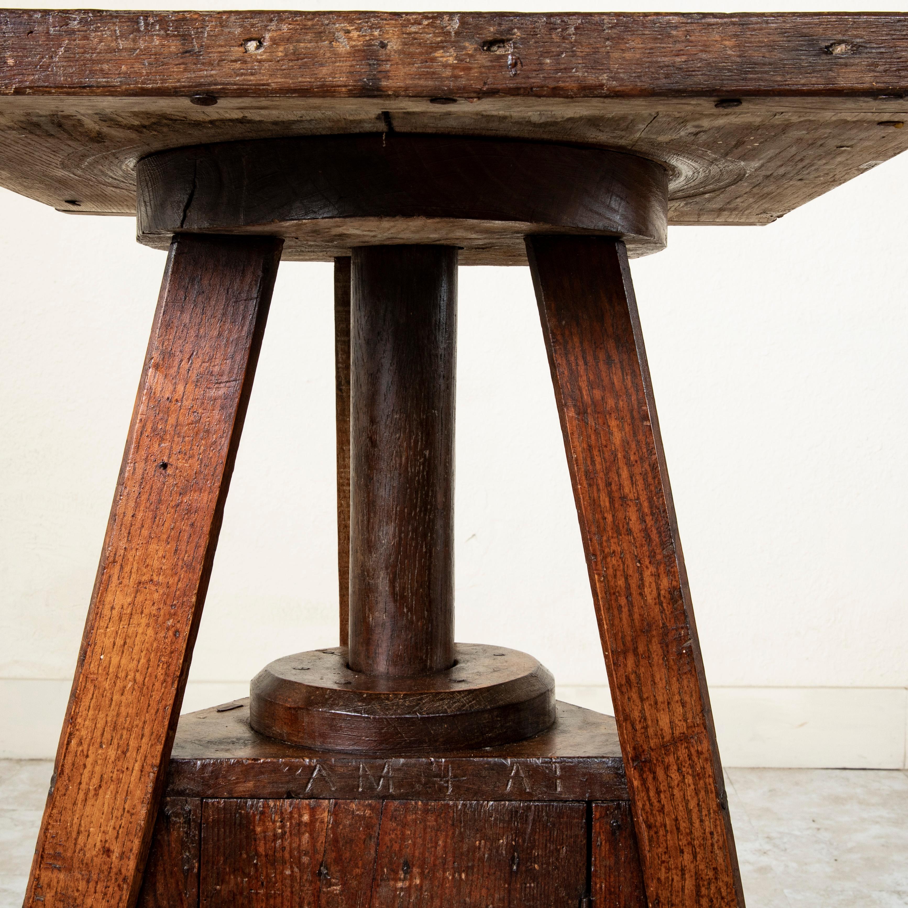 Late 19th Century French Oak Sculptor's Table or Pedestal with Lower Cabinet 7