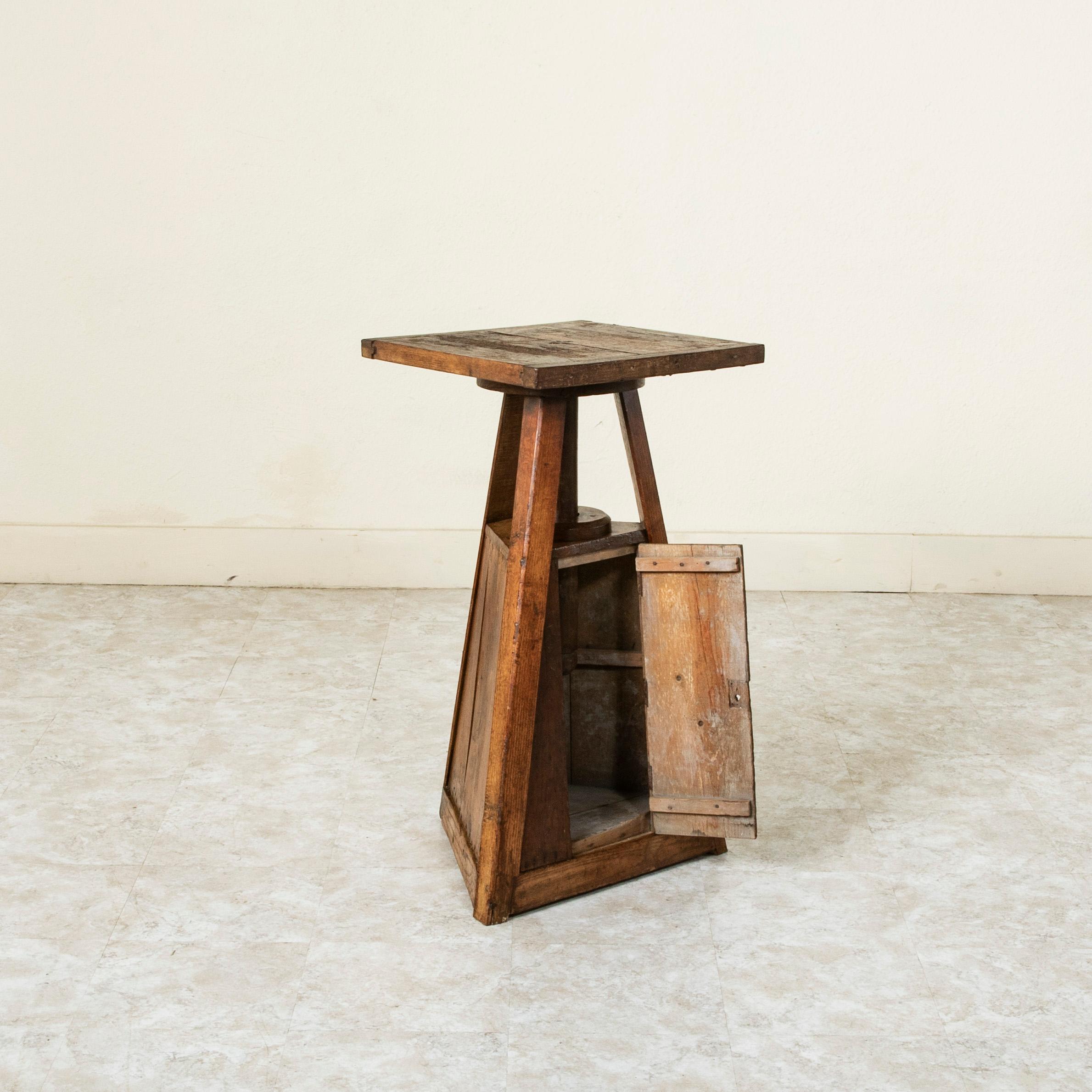 Late 19th Century French Oak Sculptor's Table or Pedestal with Lower Cabinet 3