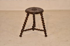 Late 19th Century French Oak Tripod Stool