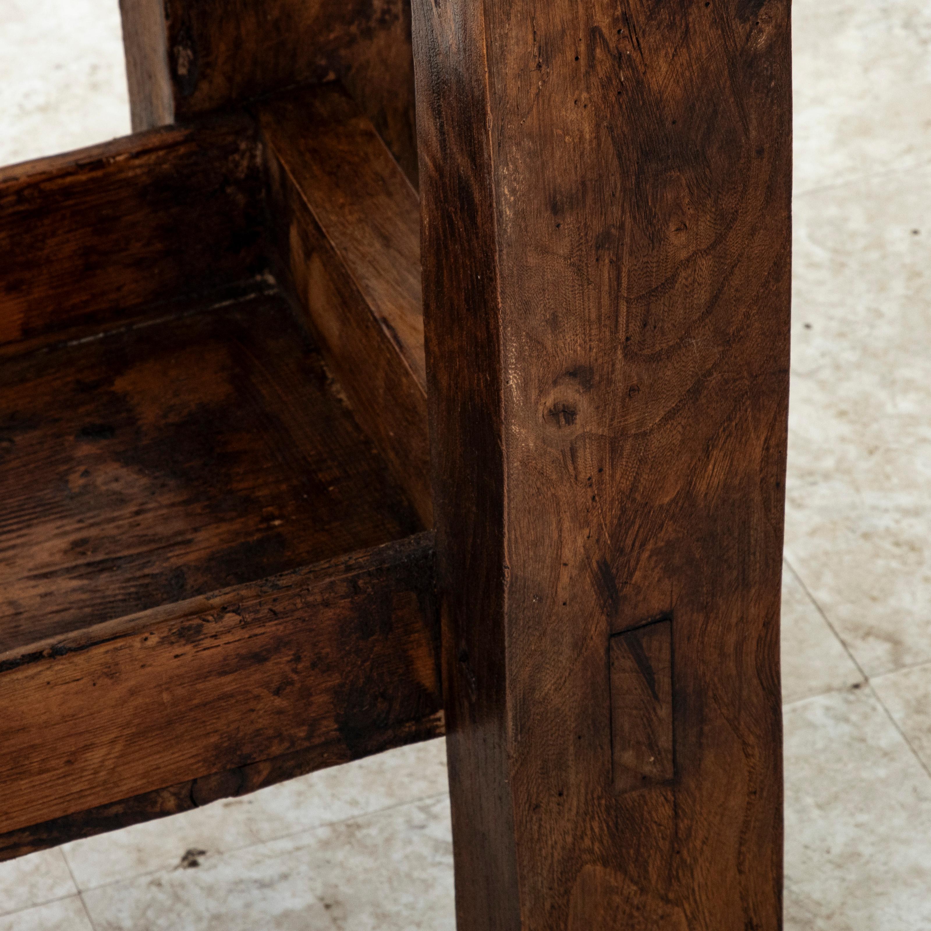 Late 19th Century French Oak Workbench with Vise, Console Table, Sofa Table For Sale 10