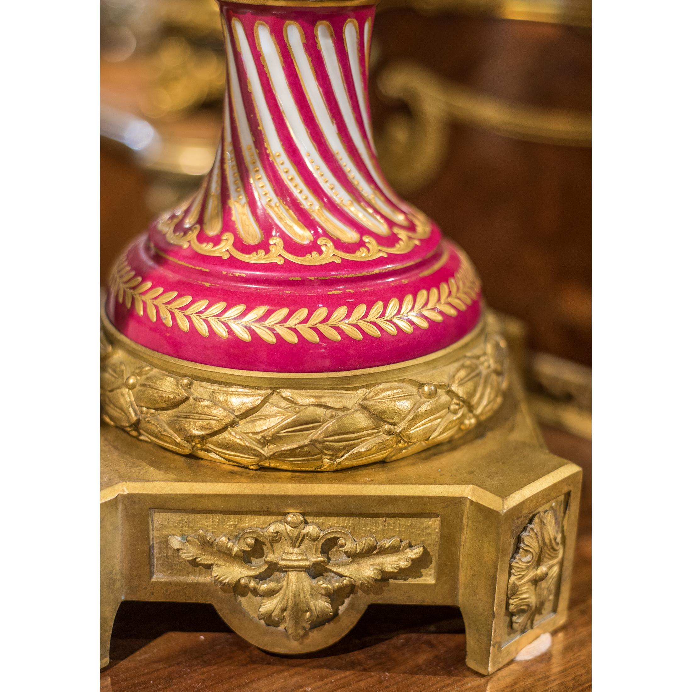 Late 19th Century French Ormolu-Mounted Sèvres-style Porcelain Urn 2