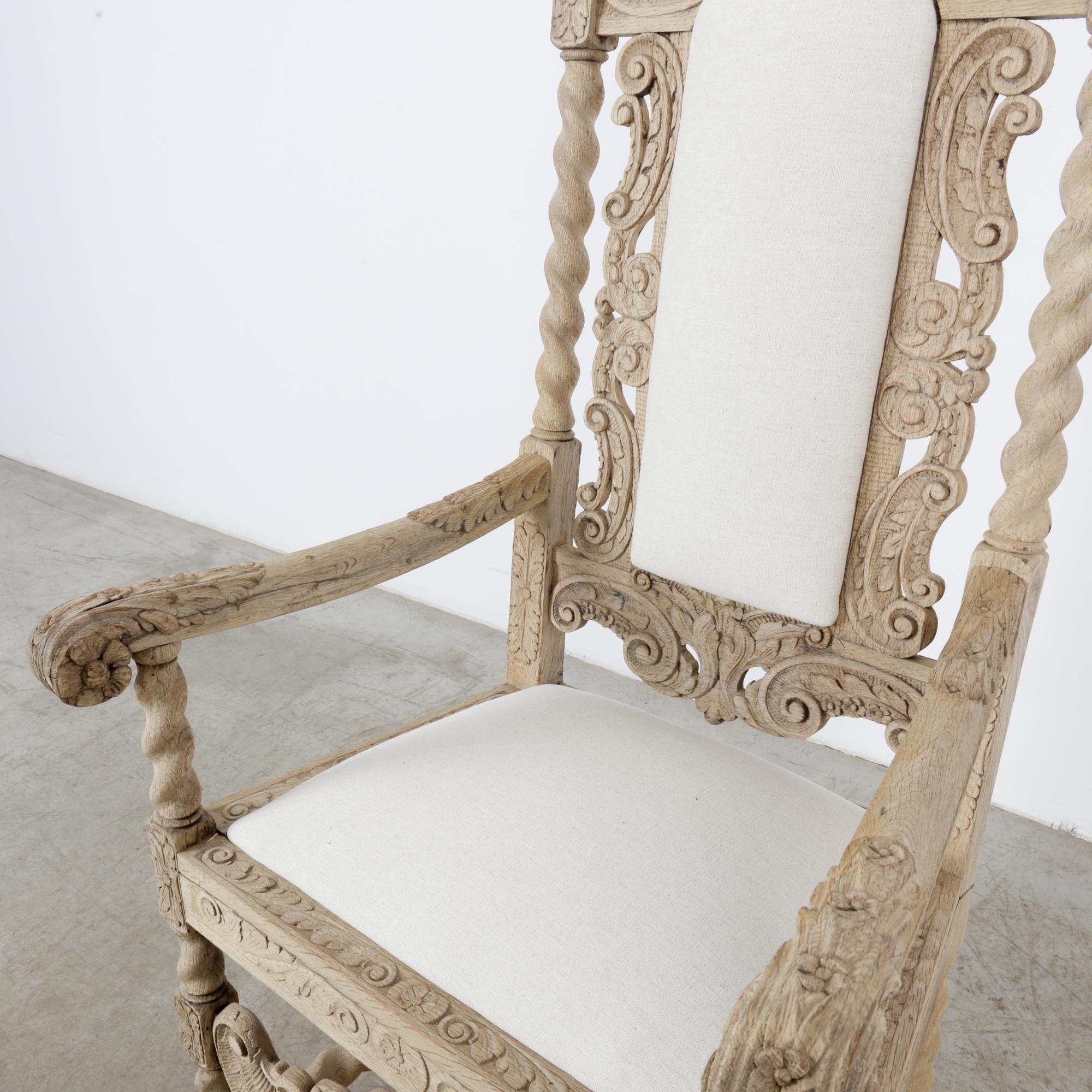 Late 19th Century French Ornate Oak Armchair 4