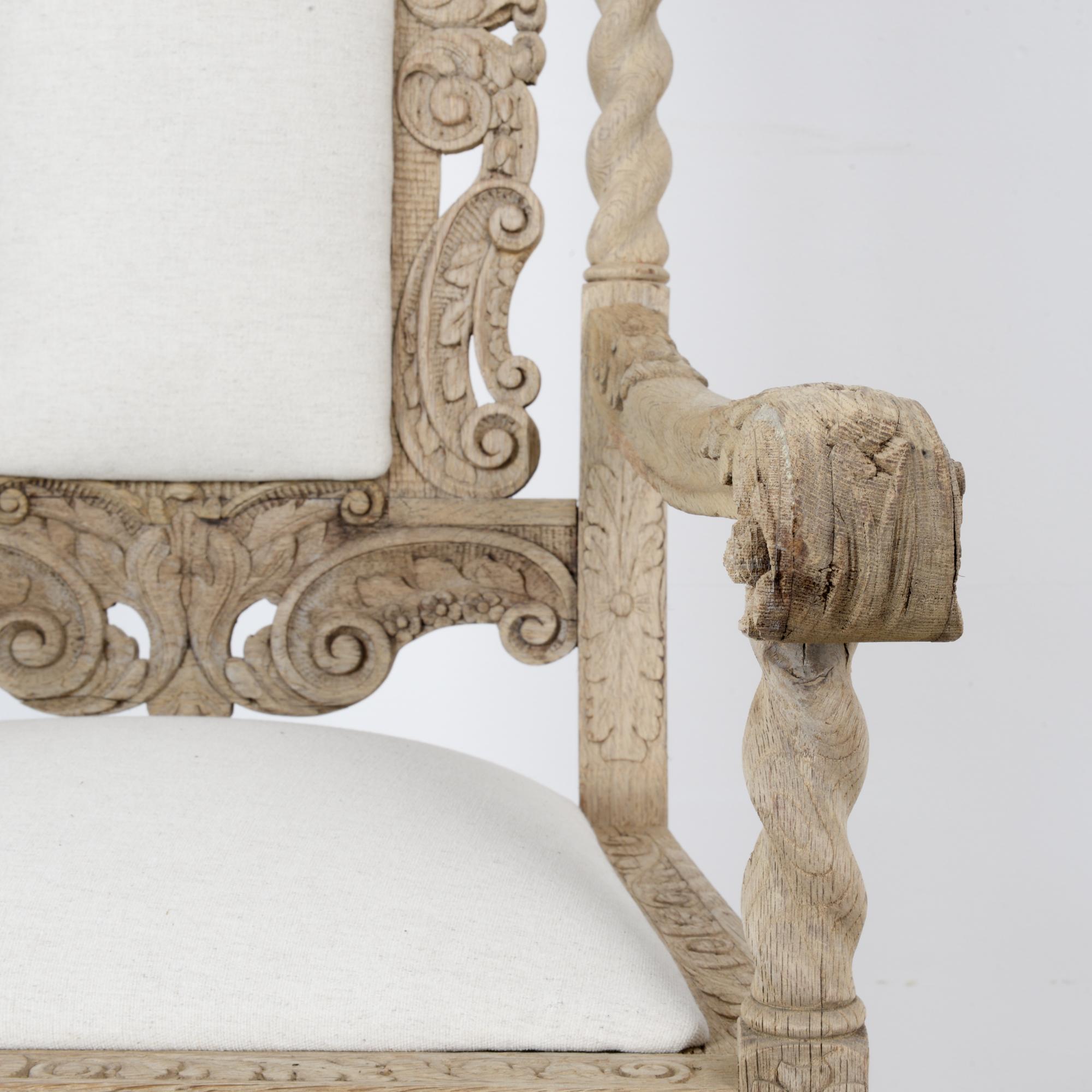 Late 19th Century French Ornate Oak Armchair 5