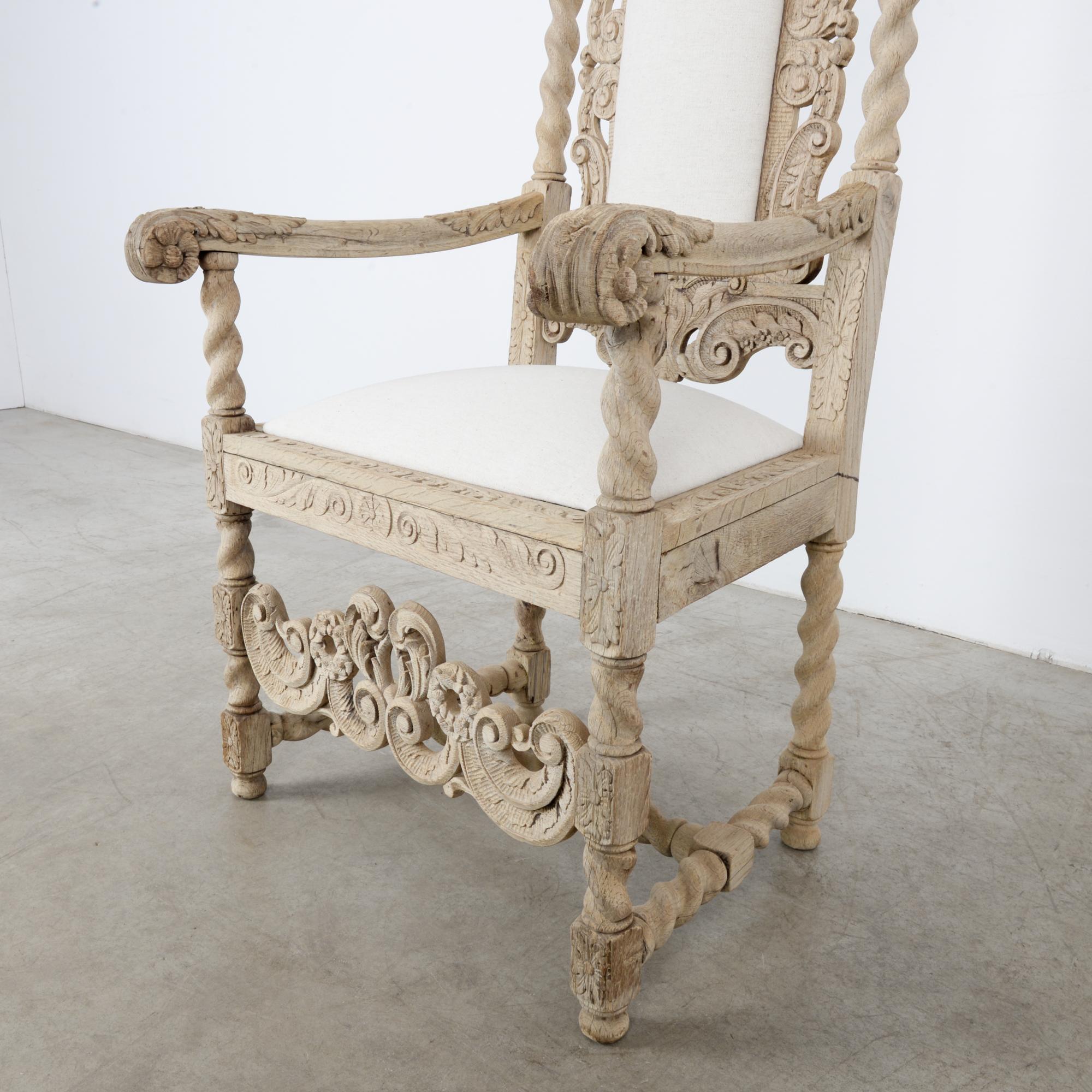 Late 19th Century French Ornate Oak Armchair 6