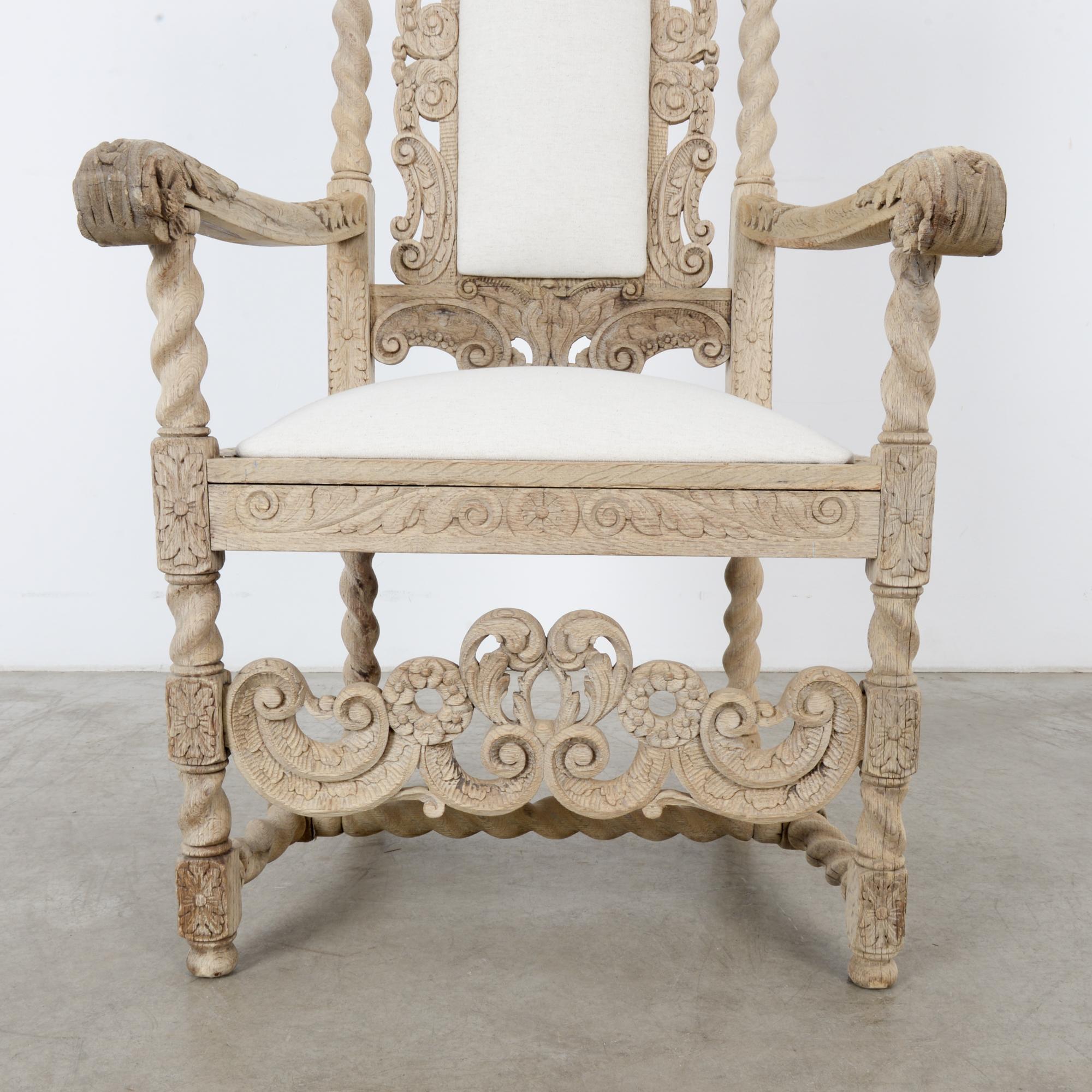 Late 19th Century French Ornate Oak Armchair 7