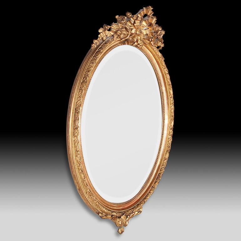 Late 19th Century French Oval Gilt Framed Louis XVI Mirror 2
