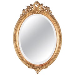 Late 19th Century French Oval Gilt Framed Louis XVI Mirror