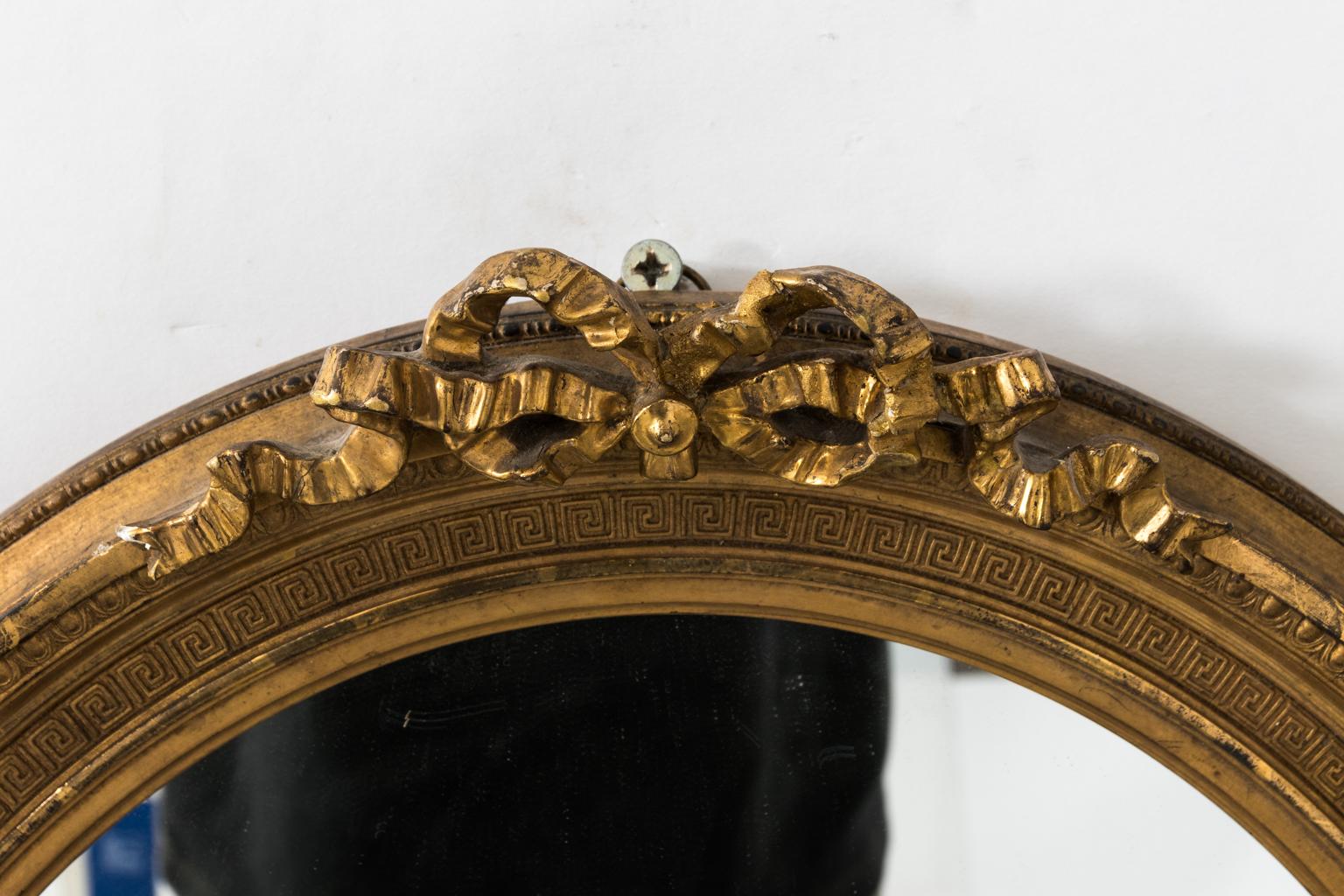 Late 19th Century French Oval Gilt Mirror 2