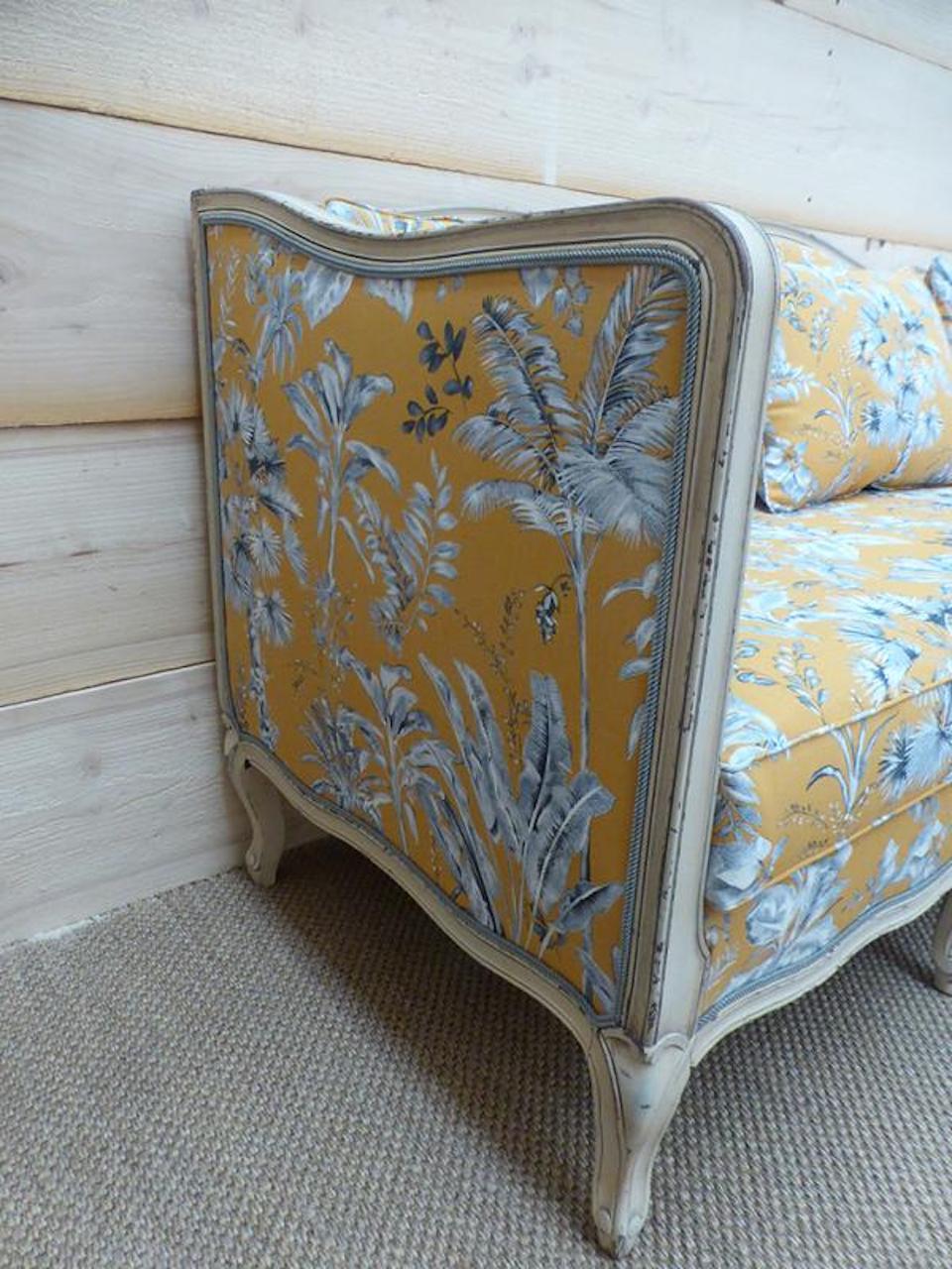 Fabric Late 19th Century French Painted Louis XV Style Canapé