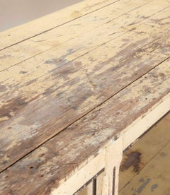 Late 19th Century French Painted Pine Haberdashery Table