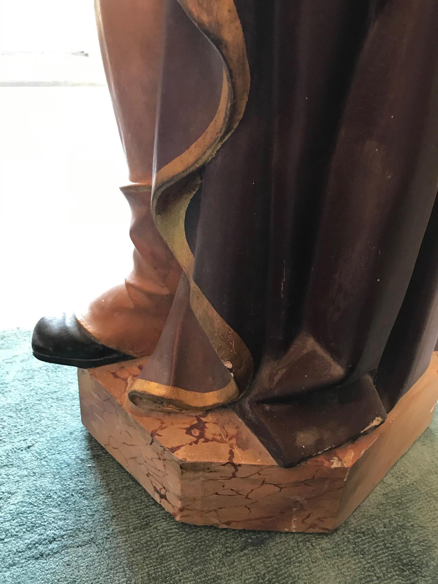 Late 19th Century French Painting Plaster Saint Roch Statue, 1884s 5