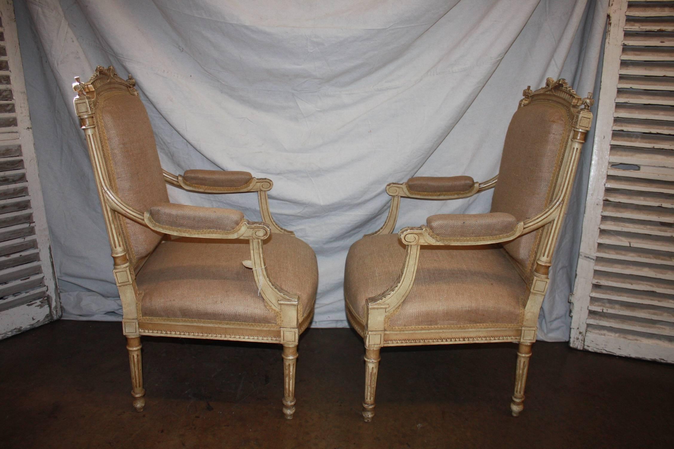 Napoleon III Late 19th Century French Pair of Armchairs