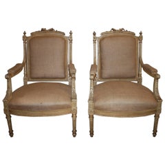 Antique Late 19th Century French Pair of Armchairs