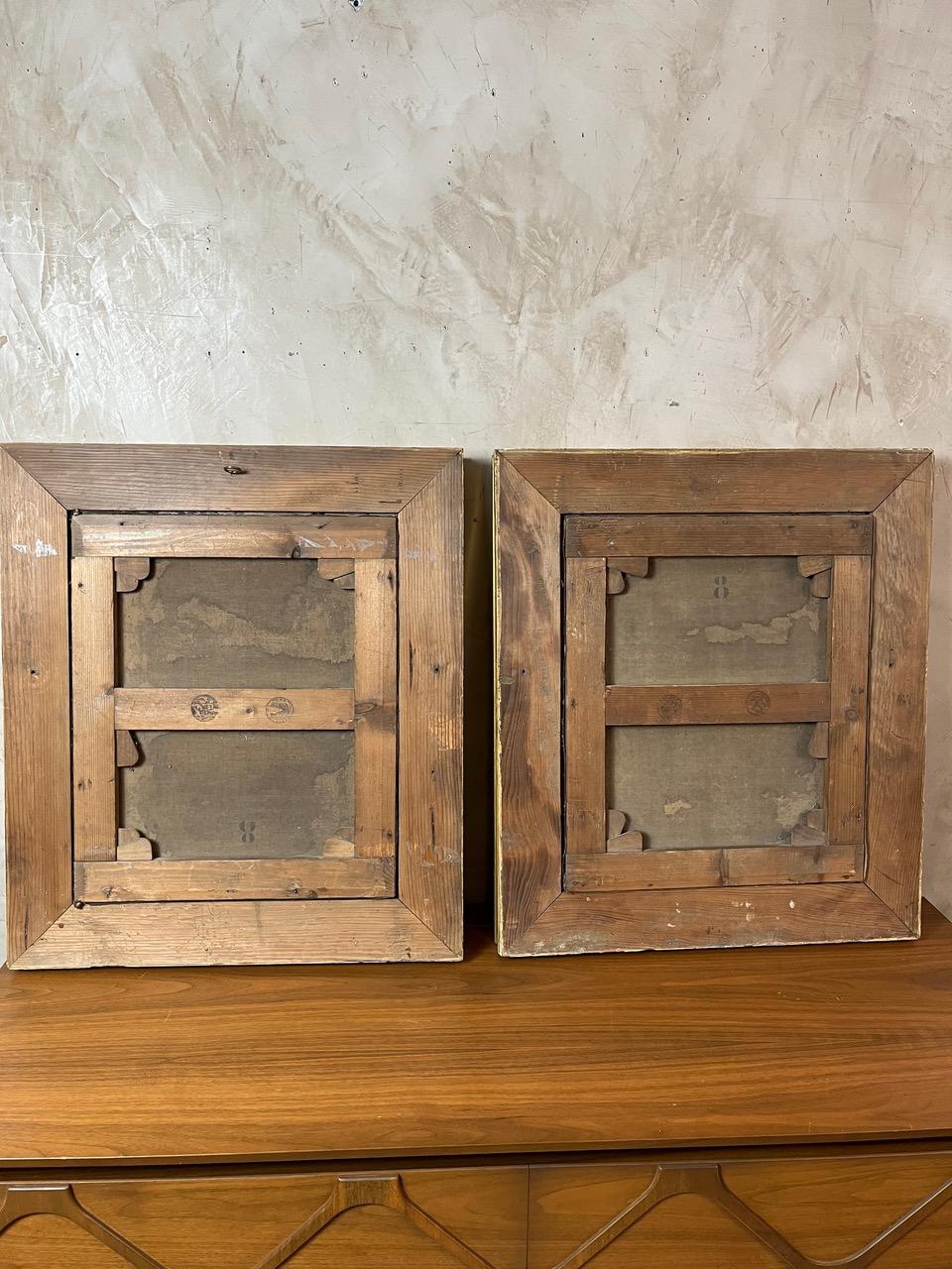 Late 19th century French Pair of Oil on Canvas Portrait, 1900s For Sale 14