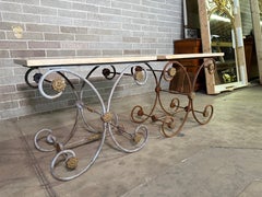Pair Late 19th Century French Pastry Tables with Marble Top