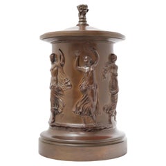 Antique A Patinated Canister by the Barbedienne Foundry of Paris