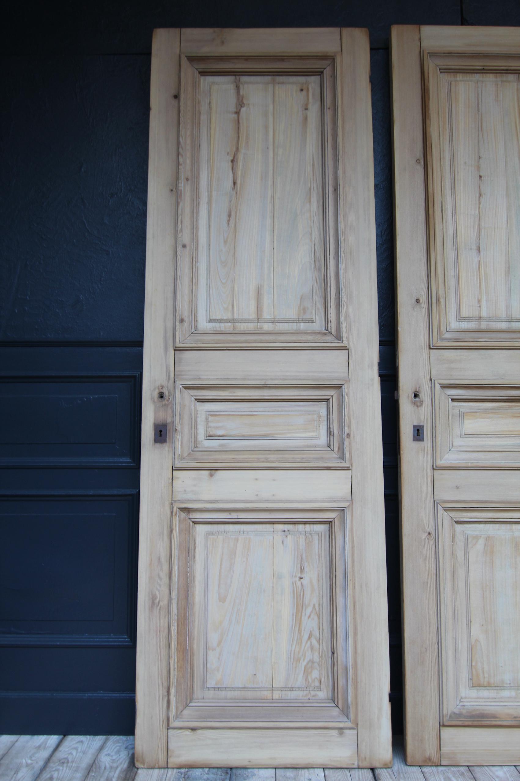 Late 19th Century French Pine Doors, Set of 2 For Sale 4
