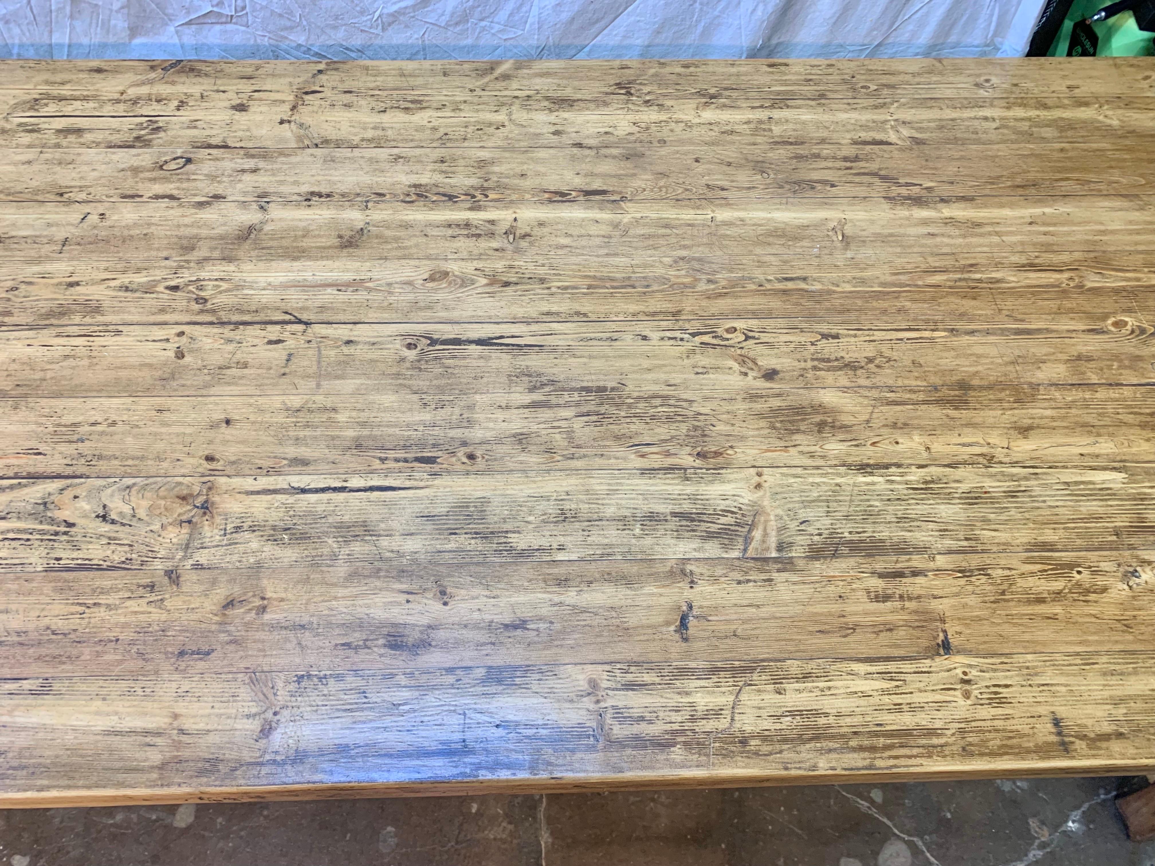 Late 19th Century French Pine Farm Table For Sale 6