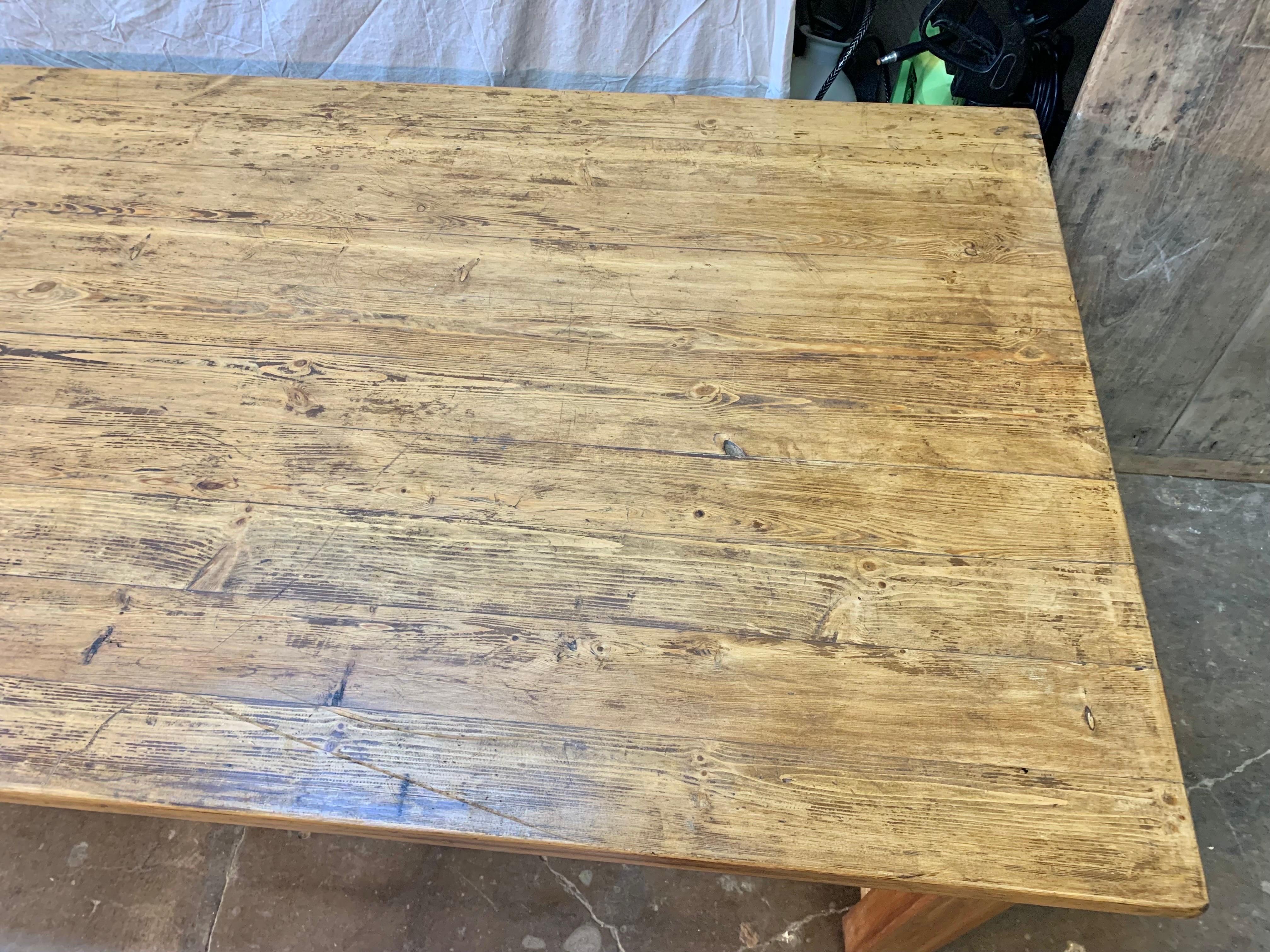 Late 19th Century French Pine Farm Table For Sale 7