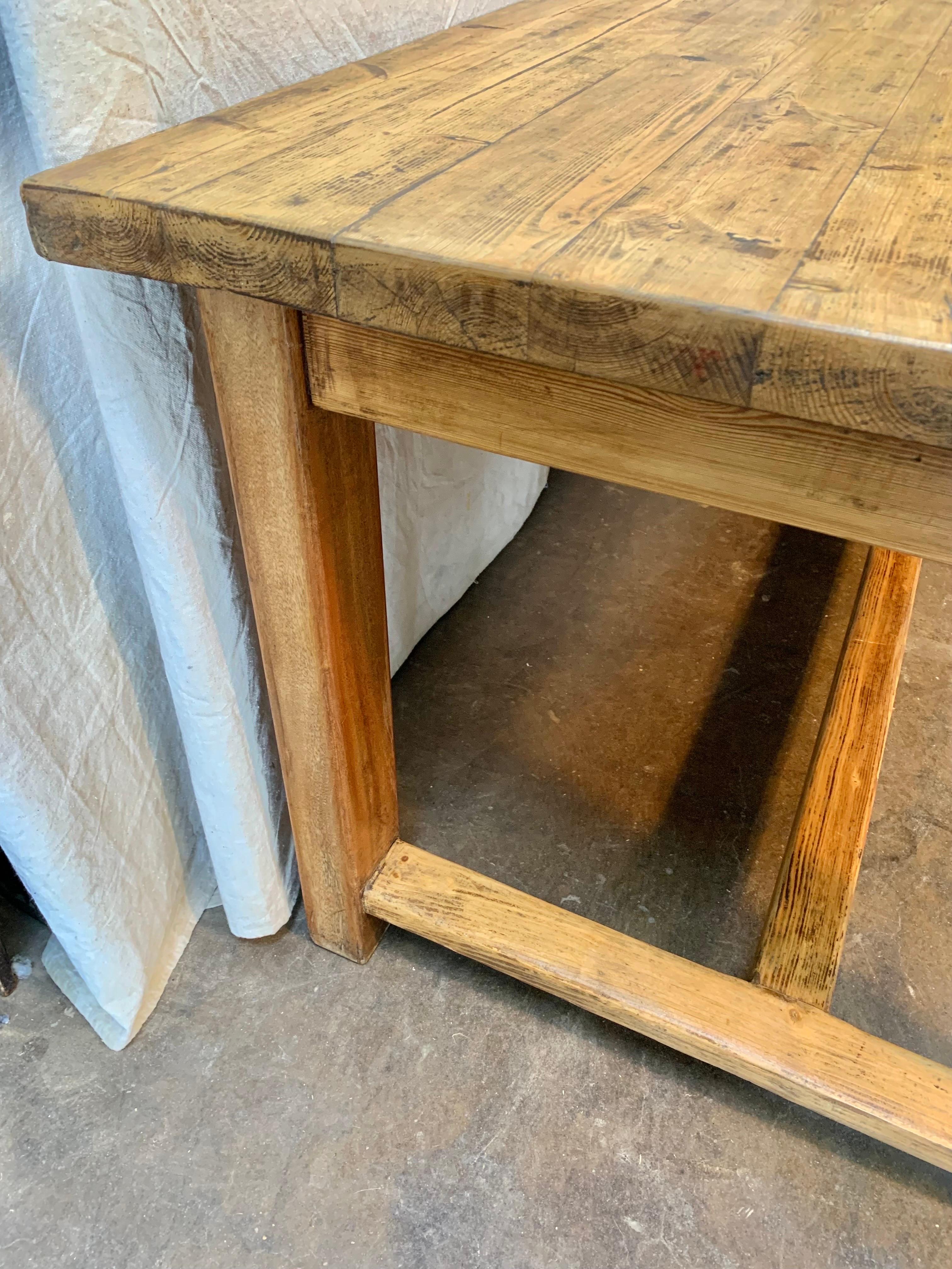 Late 19th Century French Pine Farm Table For Sale 9