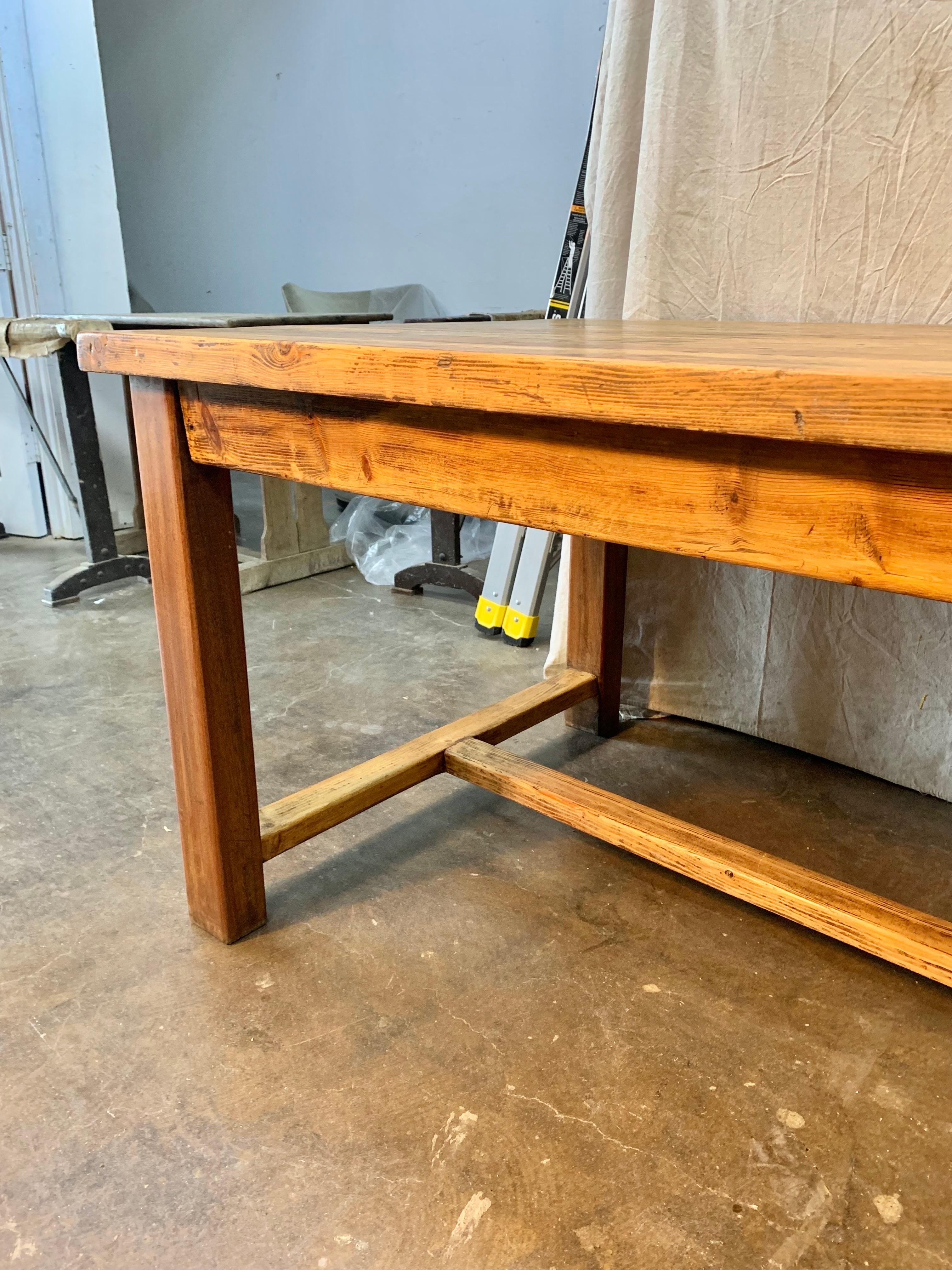 Late 19th Century French Pine Farm Table For Sale 2