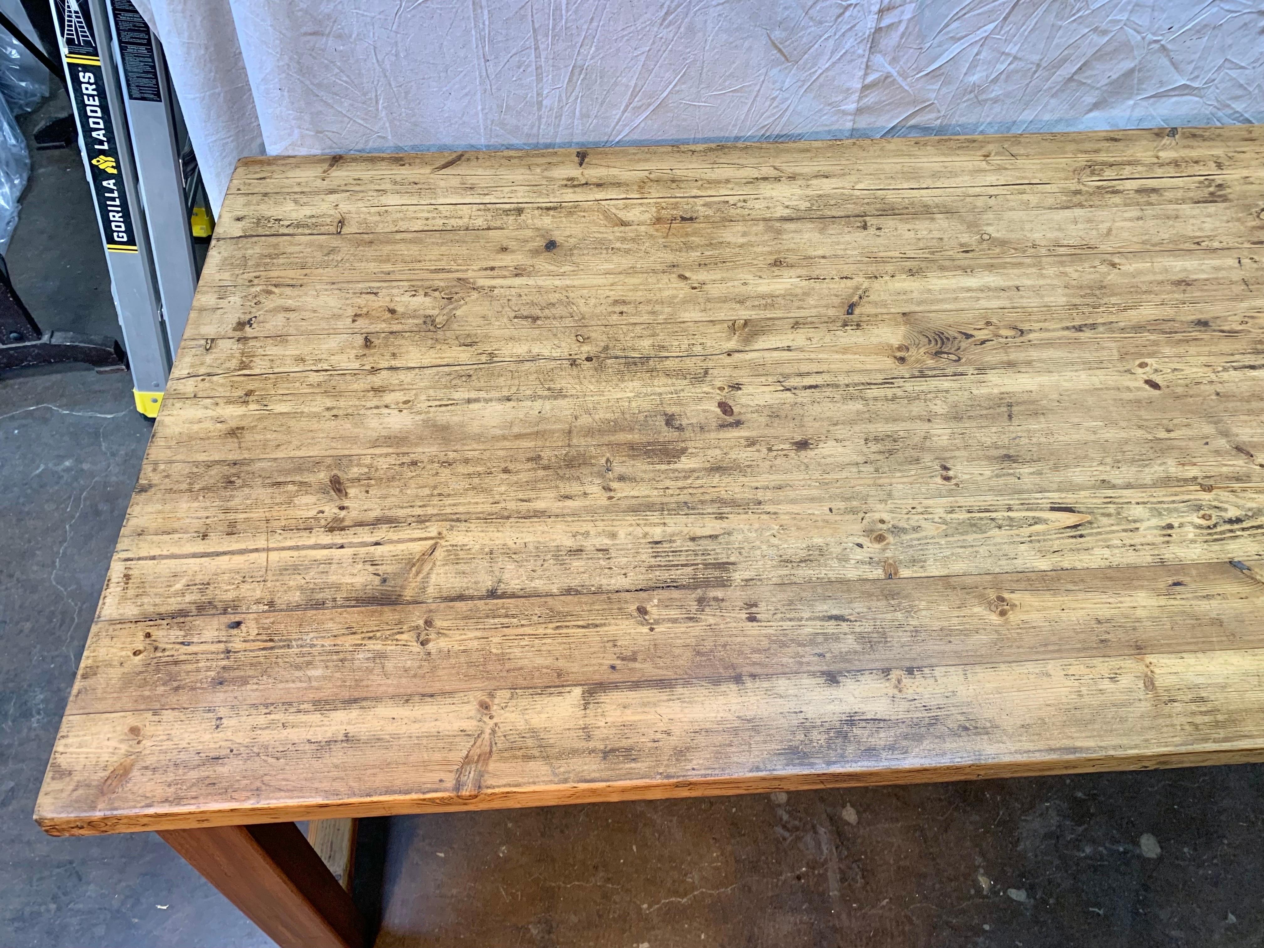 Late 19th Century French Pine Farm Table For Sale 4
