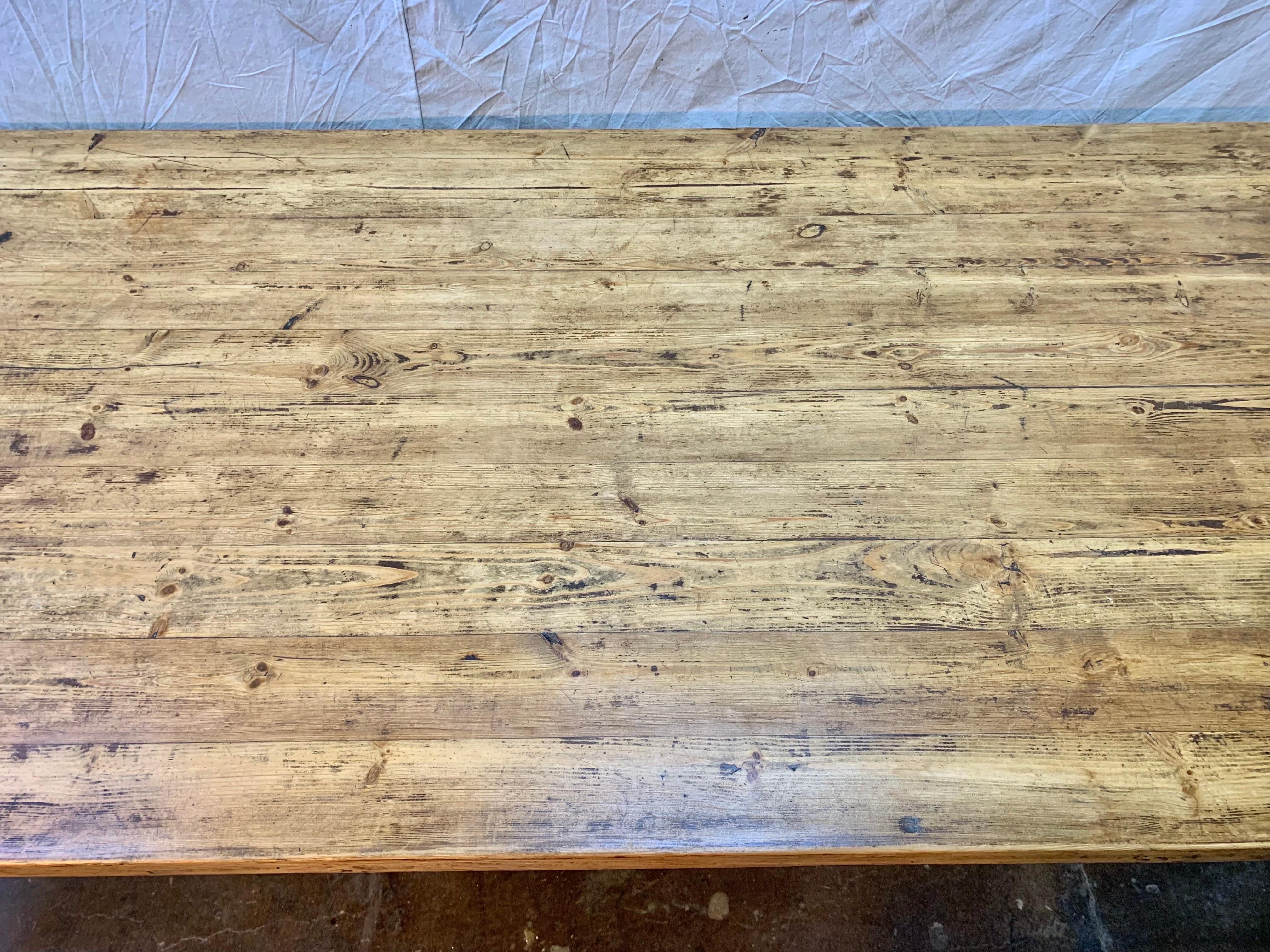 Late 19th Century French Pine Farm Table For Sale 5