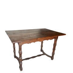 Late 19th Century French Pine Trestle Side Table
