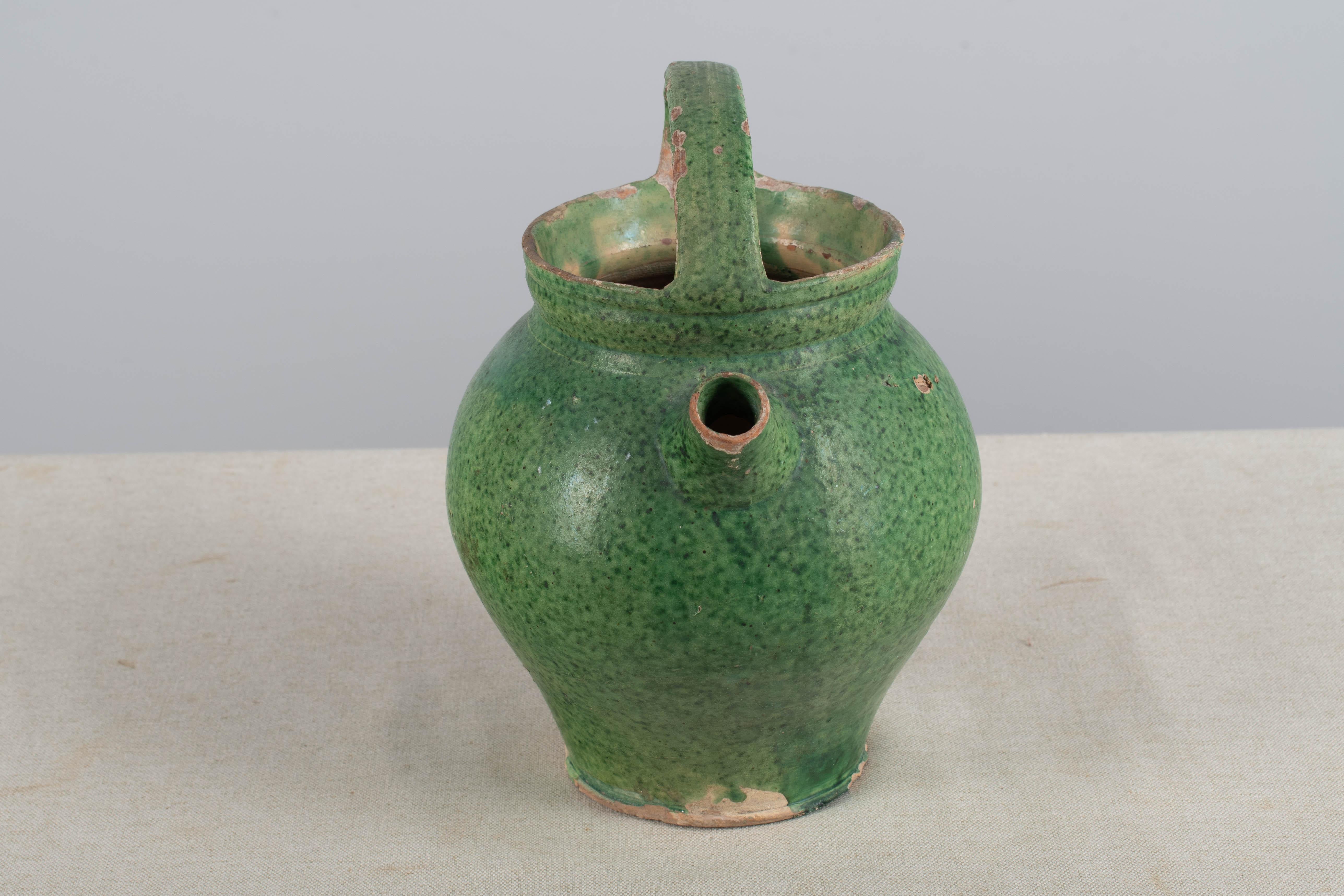 Late 19th Century French Pottery Green Glazed 10