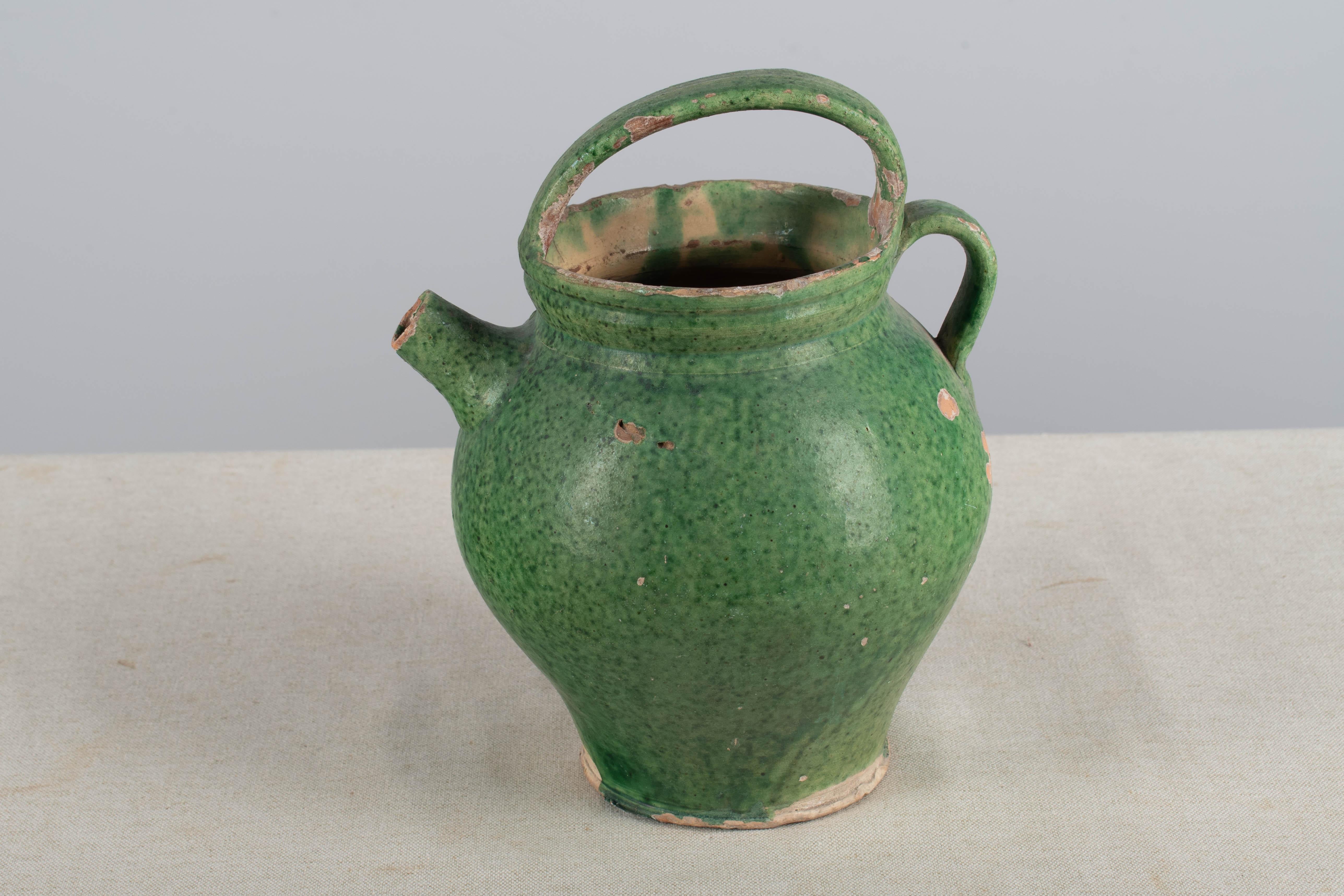 Late 19th Century French Pottery Green Glazed 10