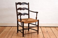 Französischer provenzalischer Sessel mit Strohsitz aus dem späten 19.