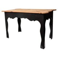 Fine del 19° secolo. Secolo. Tavolo Provenzale Francese con Piano e Gambe a Scacchi in Wood Nature