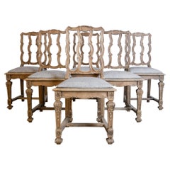 Used Late 19th Century French Provincial Dining Chairs, Set of Six