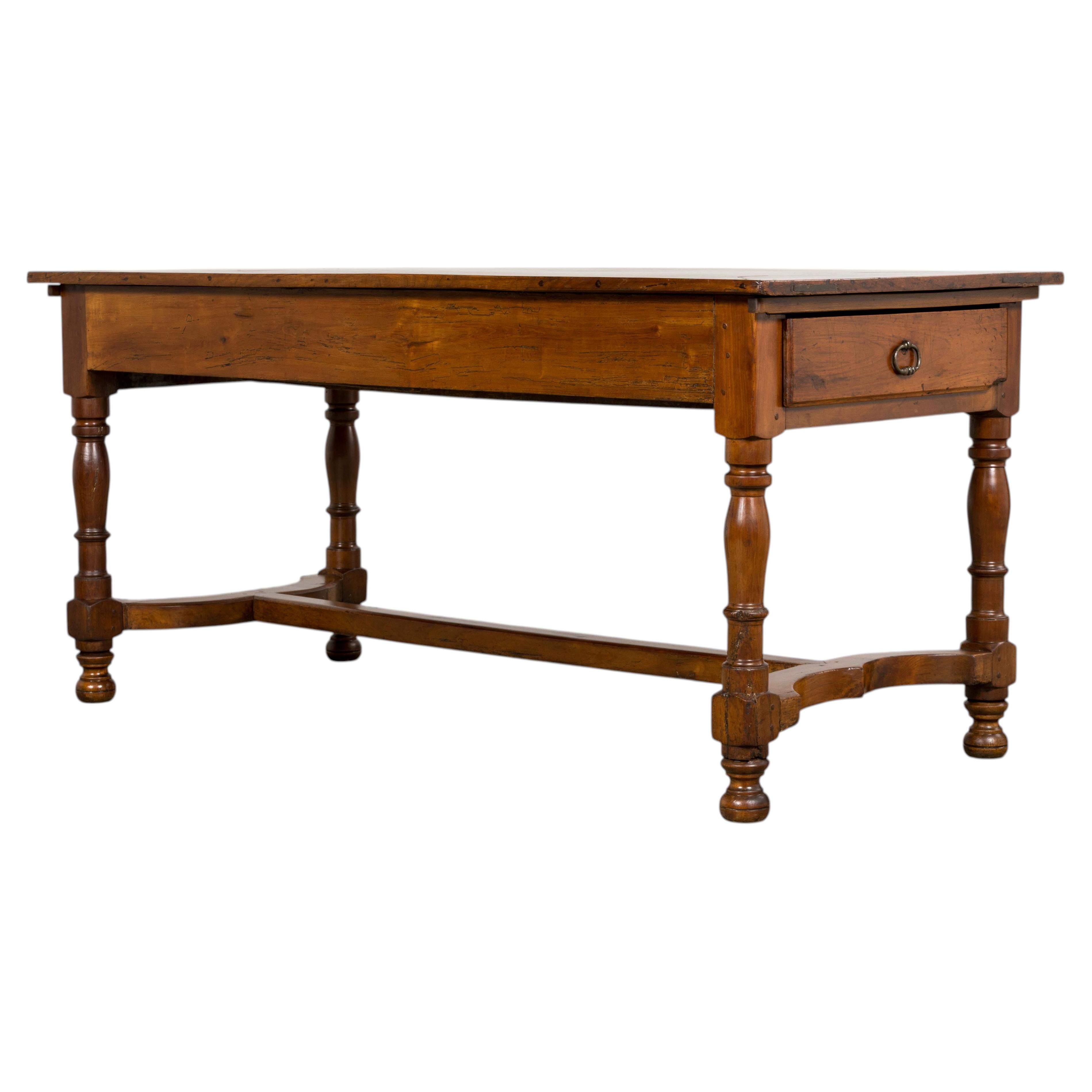 Antique Late 19th Century French Provincial Fruitwood Dining Table