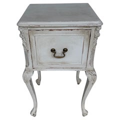 Late 19th Century French Provincial Painted Nightstand End Table w Drawer