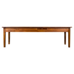 Late 19th Century French Provincial Walnut Farmhouse Table with Four Drawers